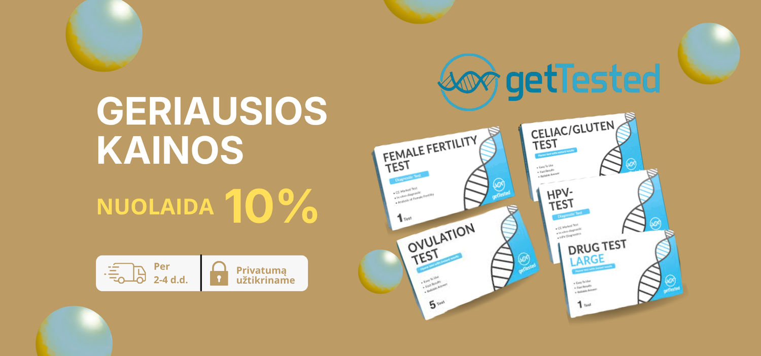 GetTested nuolaidos testams