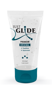 Vandens pagrindo lubrikantas JUST GLIDE Premium Hyaluron + Panthenol (50 ml)